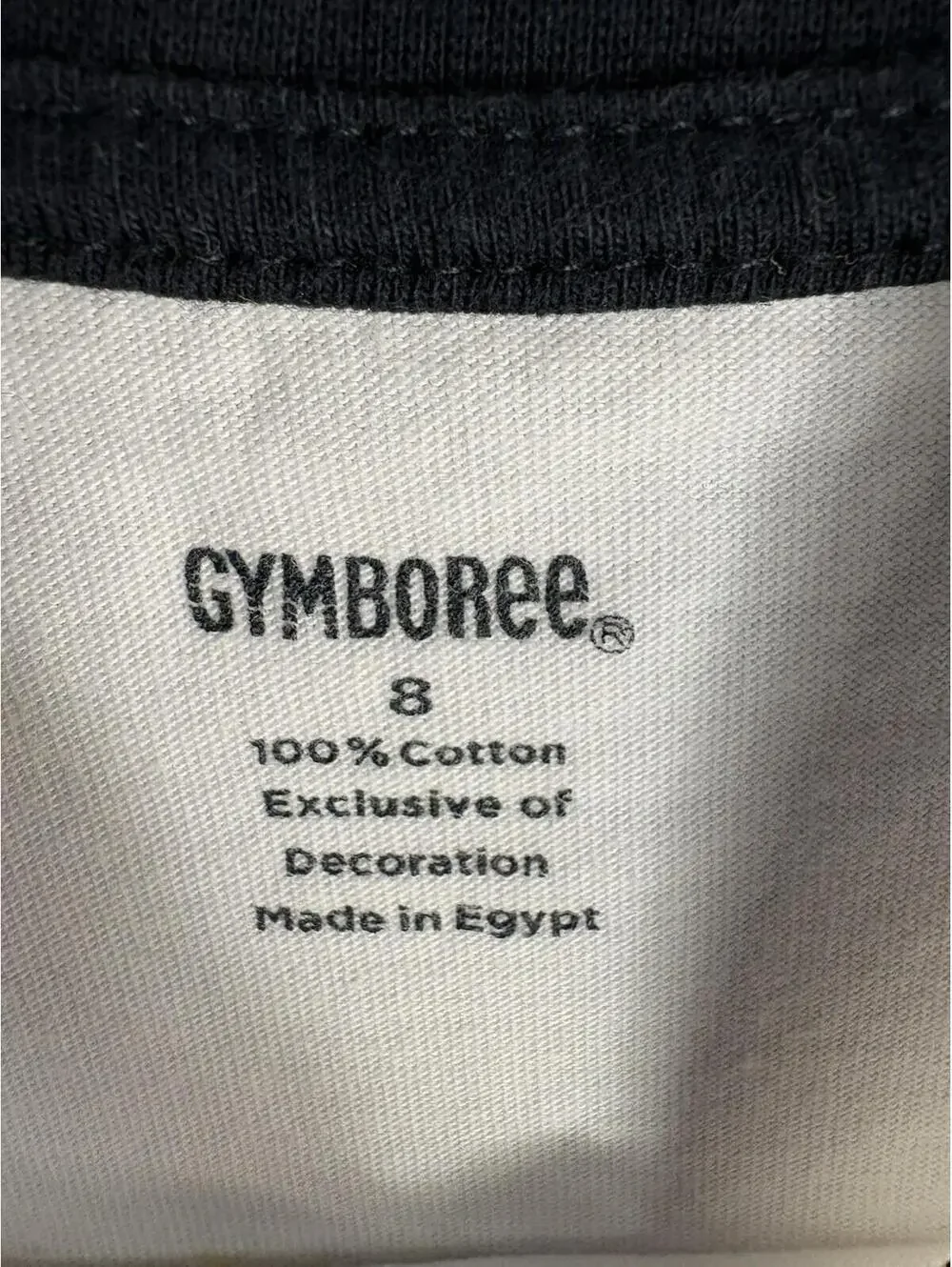 Vtg Gymboree 8Y Respect The Ref Soccer Ringer T Shirt White Cotton Embroidered